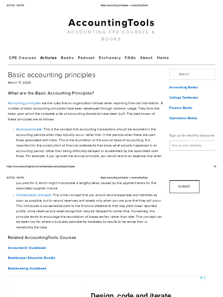 Basic Accounting Principles Explained | PDF | Investing | Private Sector