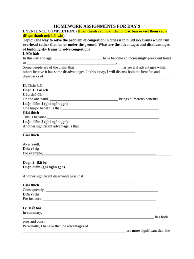 Homework Assignments For Day 9 | PDF