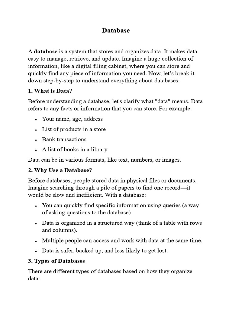 Understanding Database Systems and Types | PDF | Databases | Operating ...