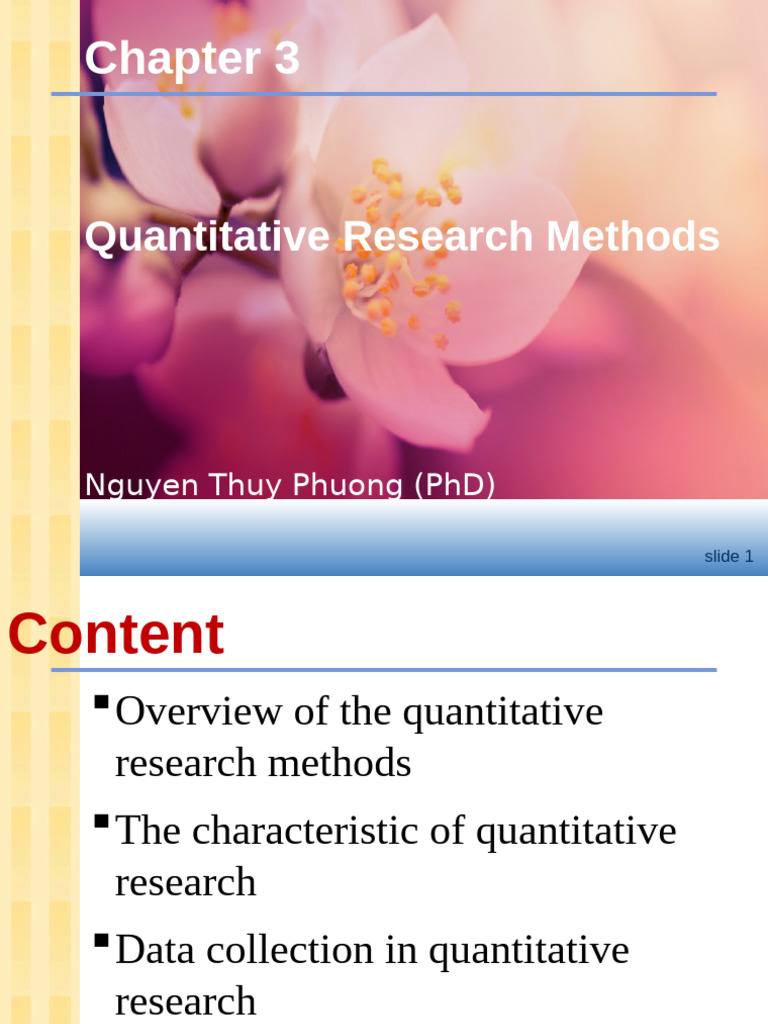 Quantitative Research Methods Overview | PDF | Sampling (Statistics ...