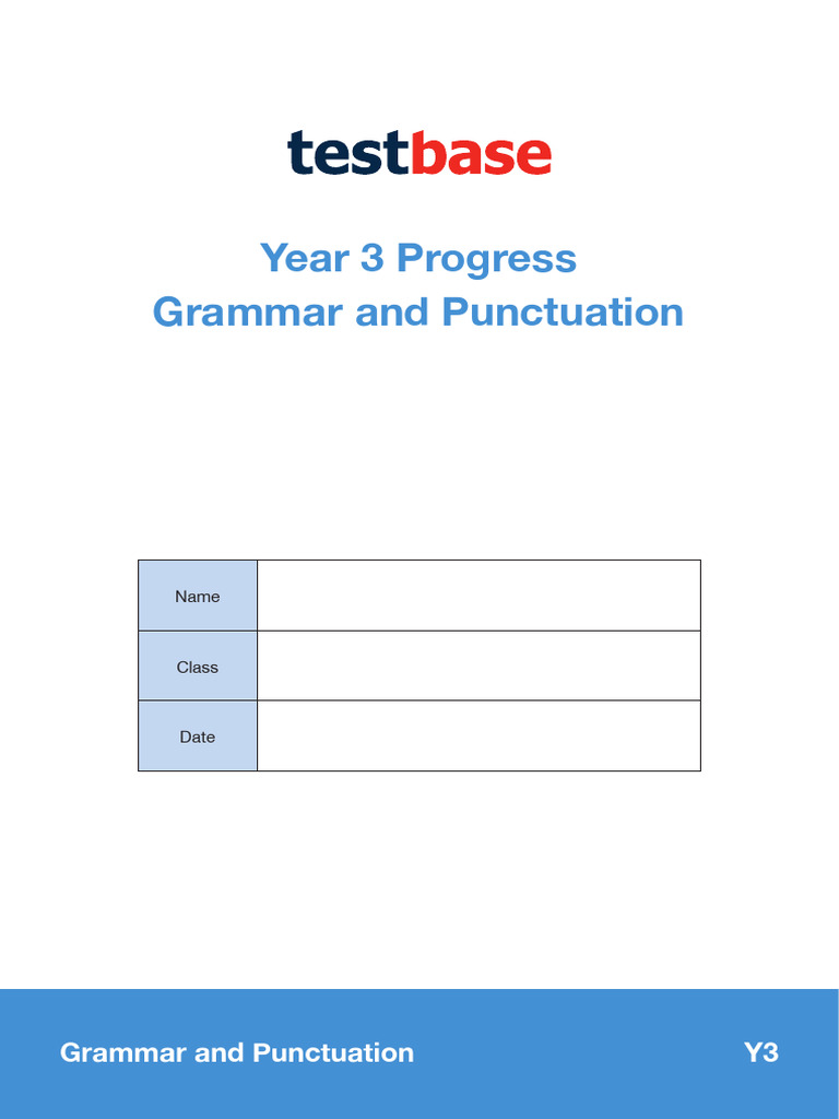 Year 3 Grammar & Punctuation Assessment | PDF | Adverb | Verb
