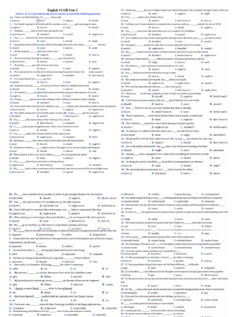 English 11 GB-unit 2 | PDF