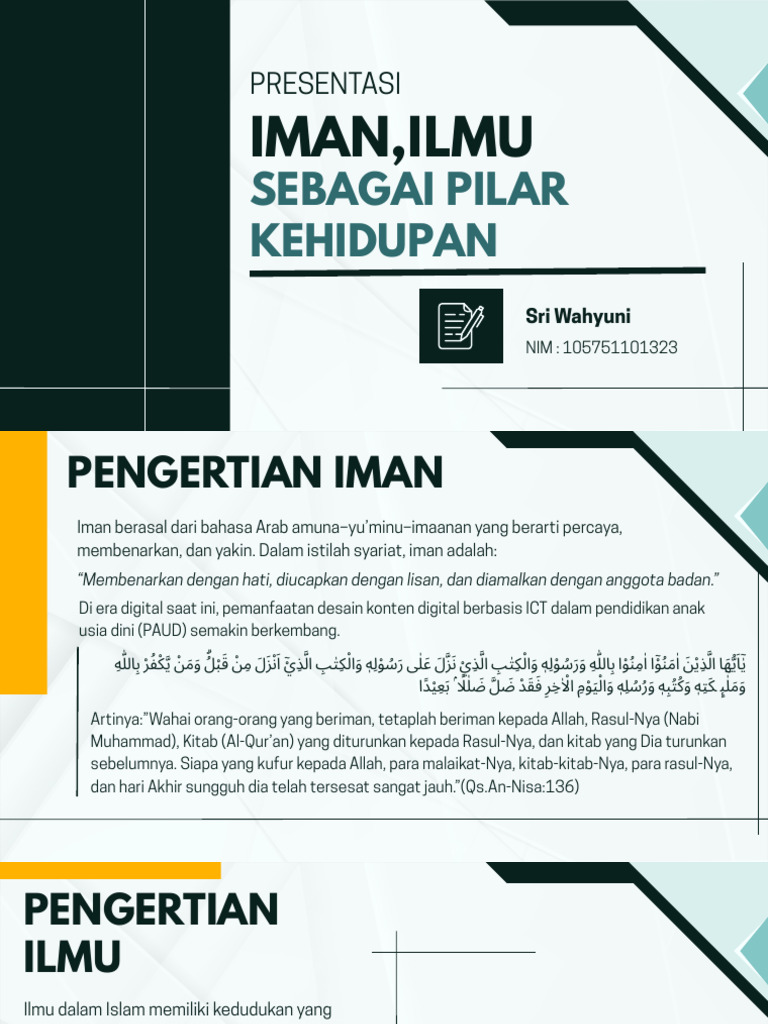 Iman dan Ilmu dalam Kehidupan Islami | PDF