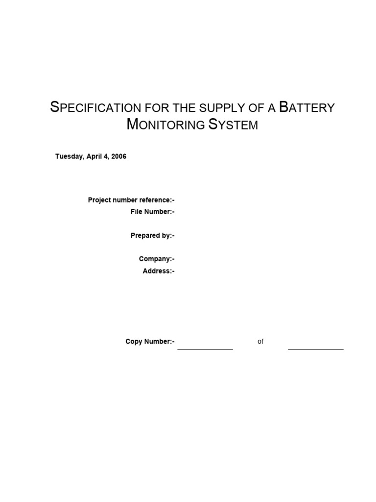 Battery Monitoring System Specification | PDF | Instrumentation ...