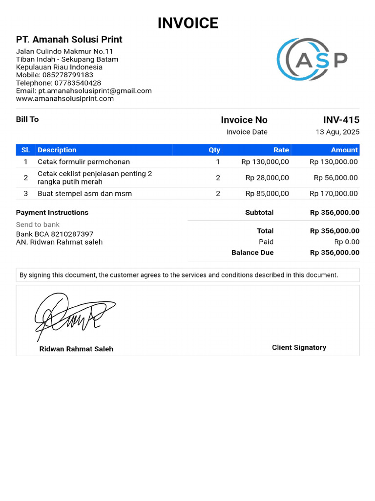 Contoh Invoice | PDF