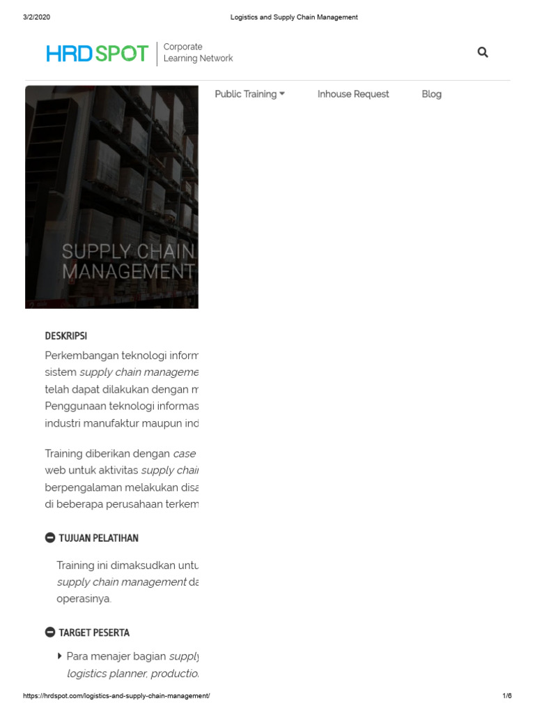 Supply Chain Management Training Guide | PDF | Logistics | Corporate Jargon