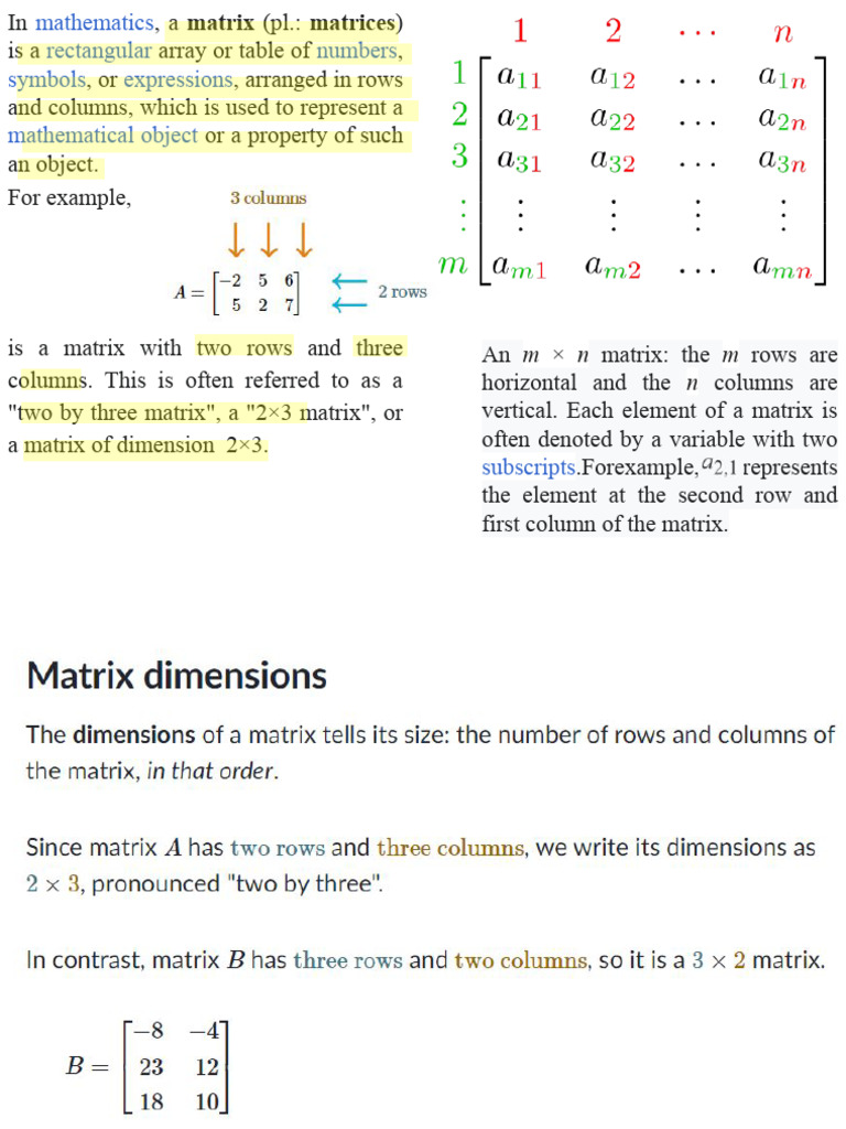 Understanding Matrices in Mathematics | PDF