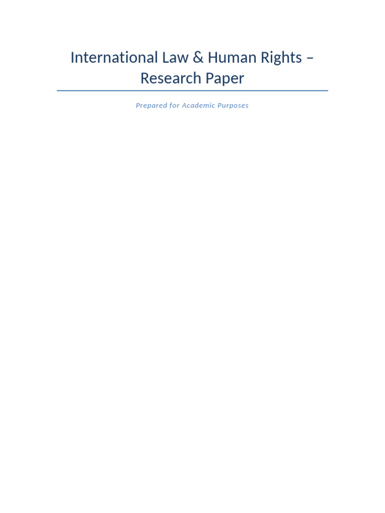International Law and Human Rights Analysis | PDF
