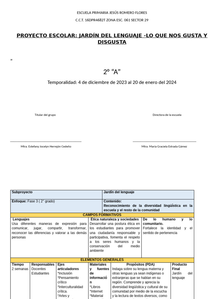 Proyecto 3 Segundo | PDF | Enseñando | Pensamiento