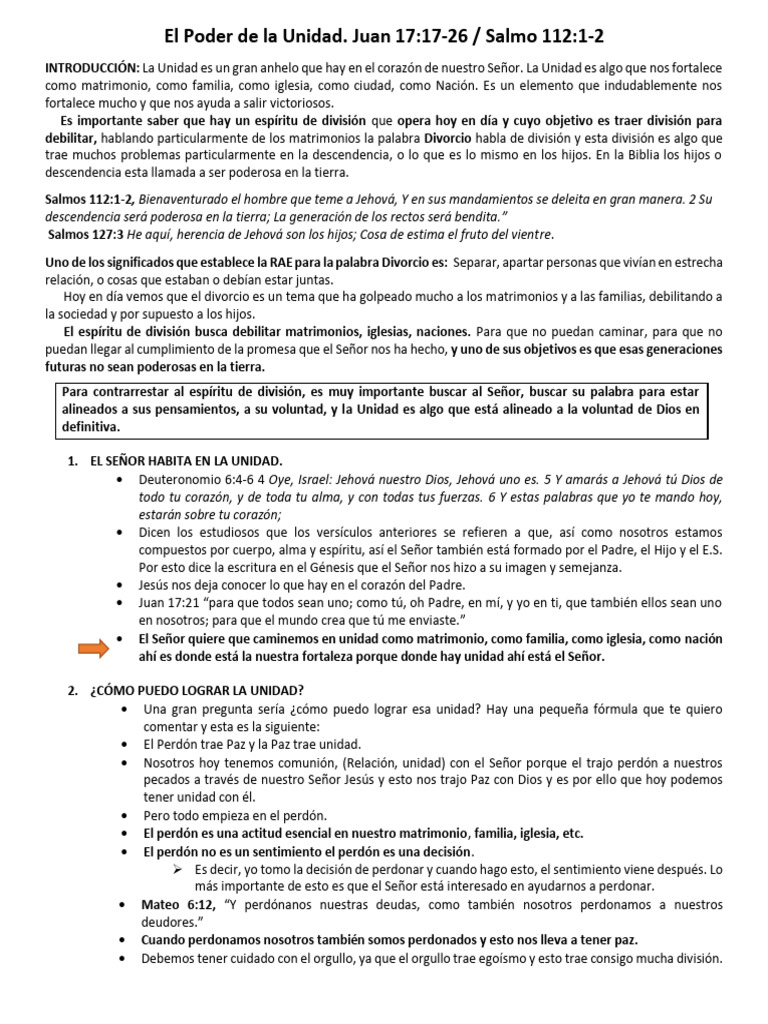 La Importancia de la Unidad en Cristo | PDF | Fruto Del Espiritu Santo ...