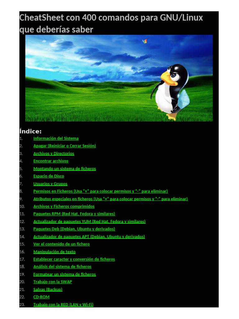400 Comandos Esenciales de GNU/Linux | PDF | Archivo de computadora ...