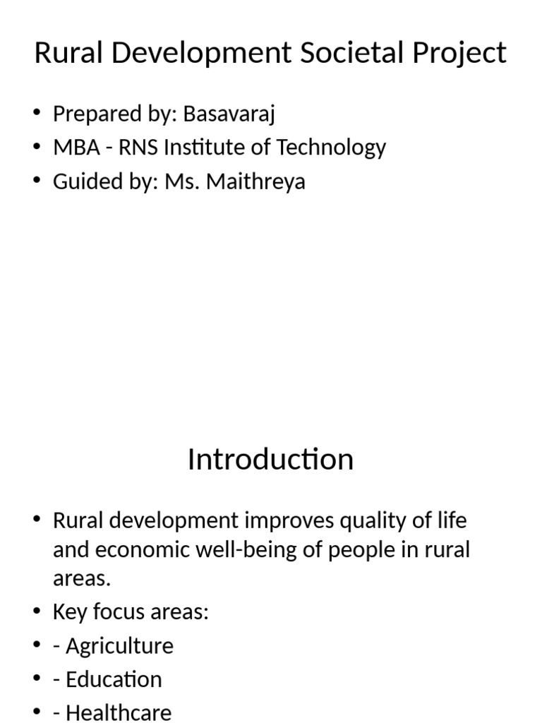 Enhancing Rural Development in India | PDF