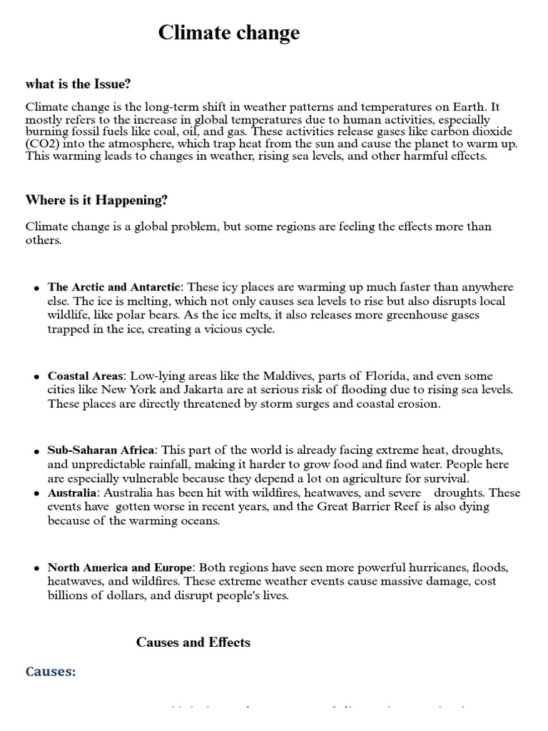 Understanding Climate Change Causes and Effects | PDF | Climate Change ...