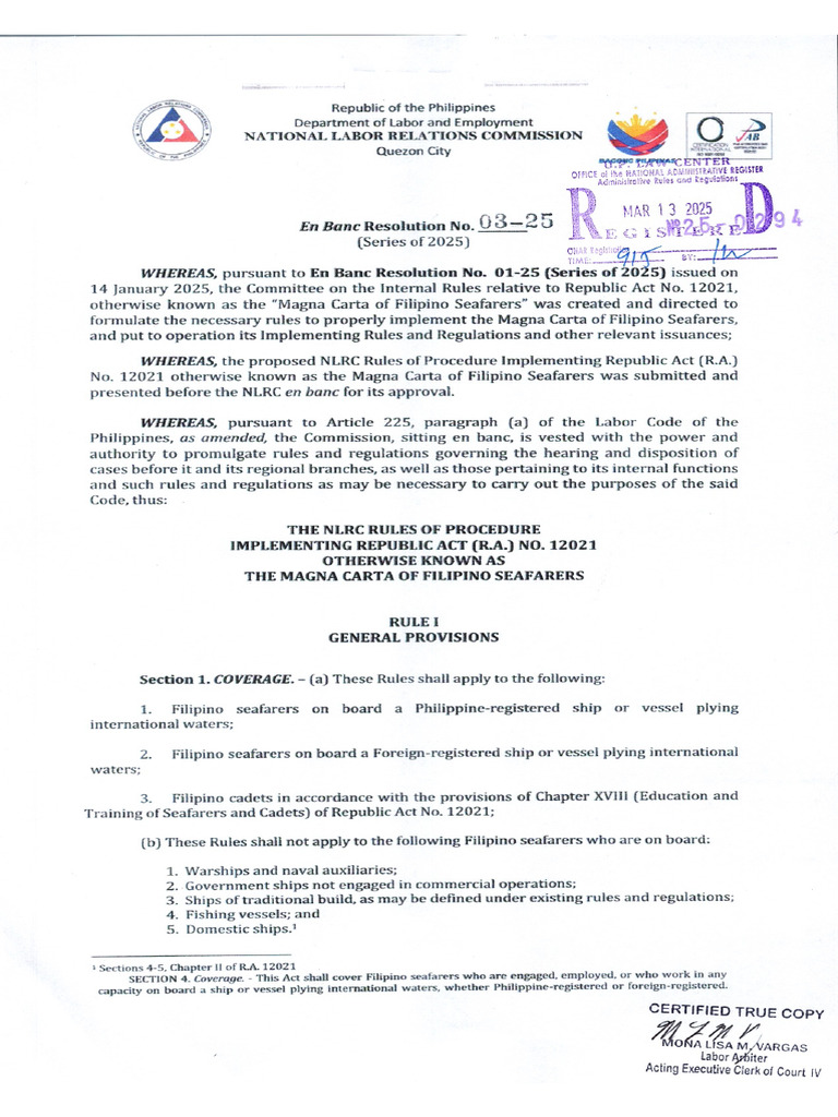 NLRC Resolution No 03-2025 | PDF