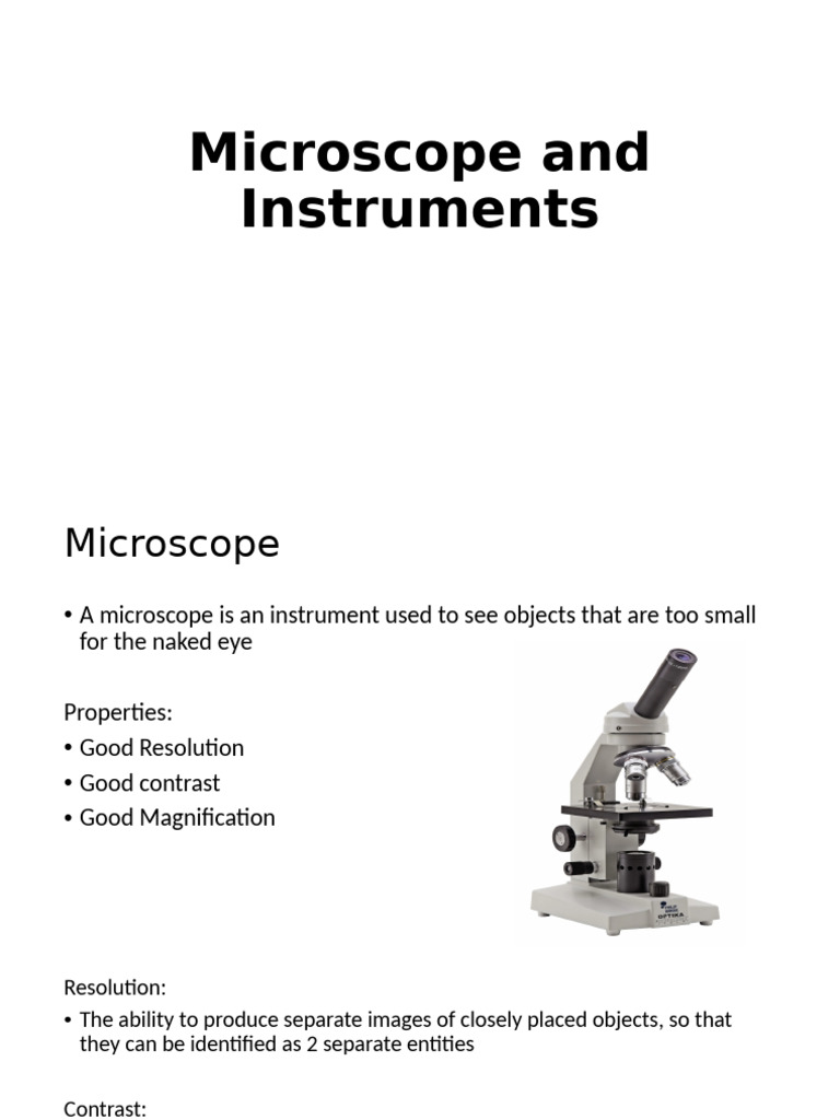 Microscope Types and Usage Guide | PDF | Applied And Interdisciplinary ...