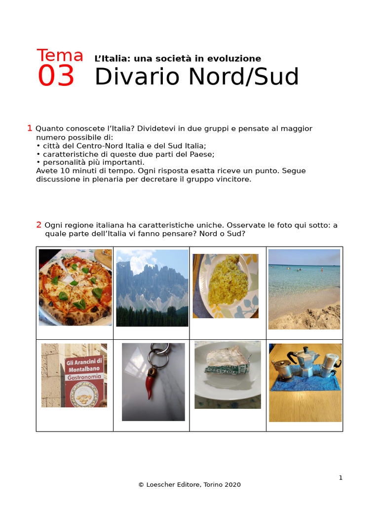 Tema 3 Divario Nord Sud | PDF