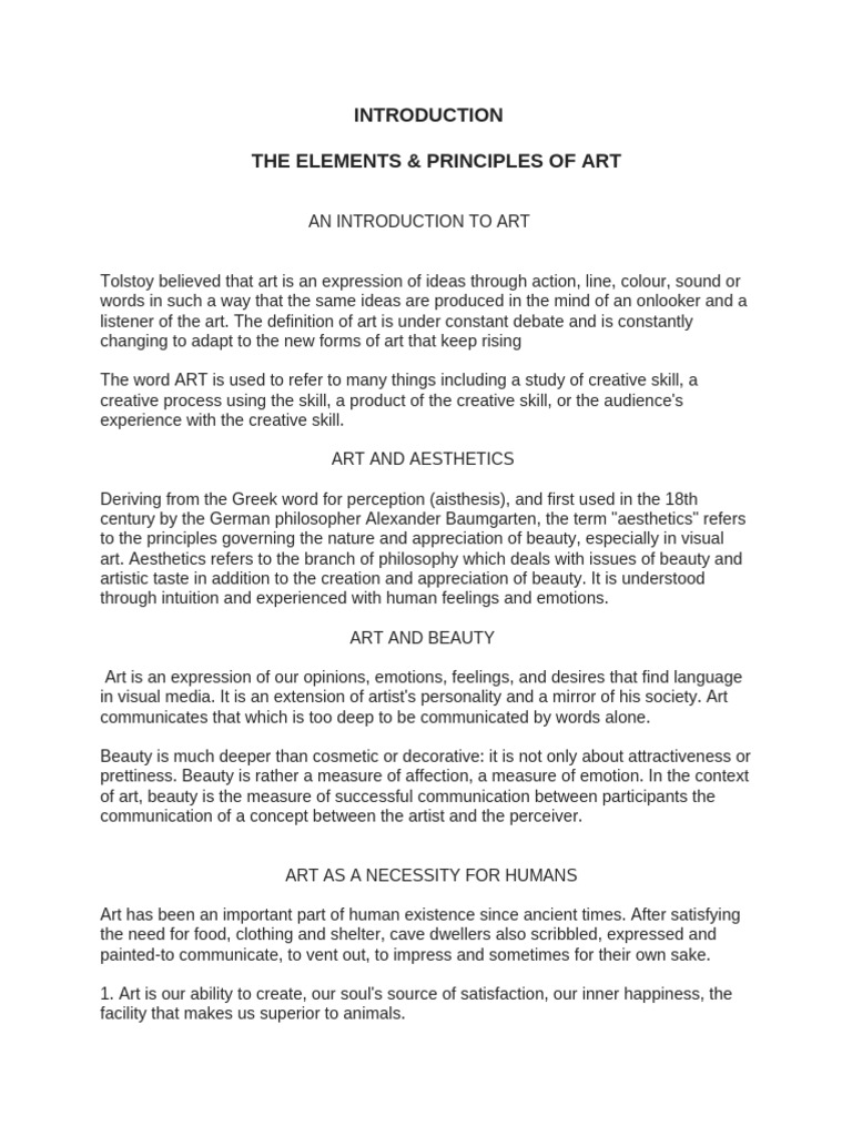 Elements and Principles of Art Explained | PDF | Color | Perspective ...