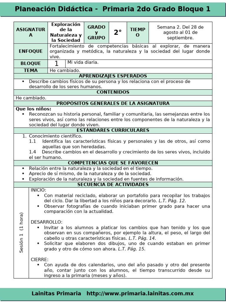 Planeación Didáctica 2° Grado Primaria | PDF | Plan de estudios | Escuelas