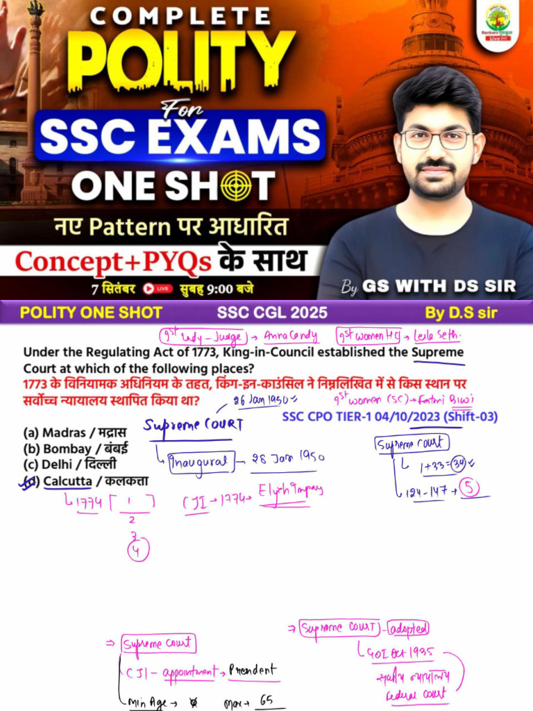 Polity One Shot SSC CGL 2025 Guide | PDF