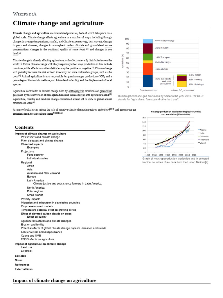 Climate Change Effects on Agriculture | PDF | Climate Change | Agriculture