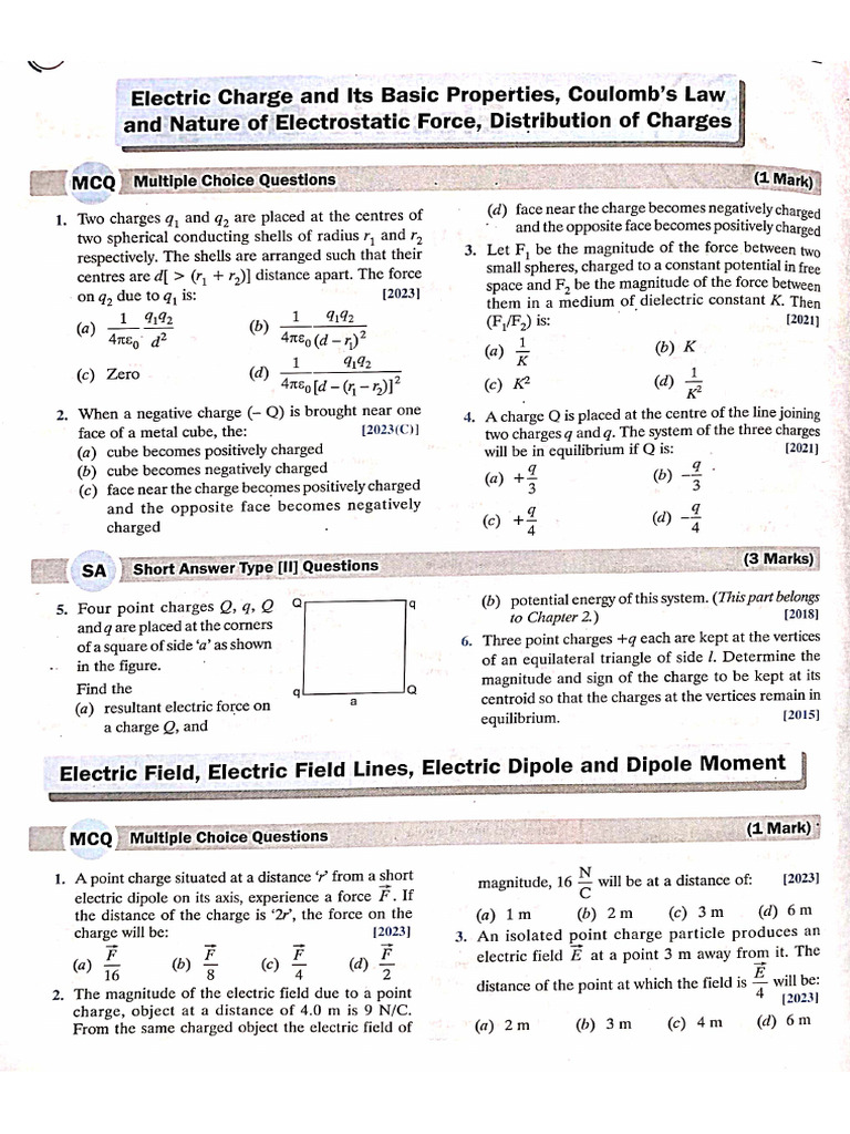 XII Physics Term I Assignment | PDF