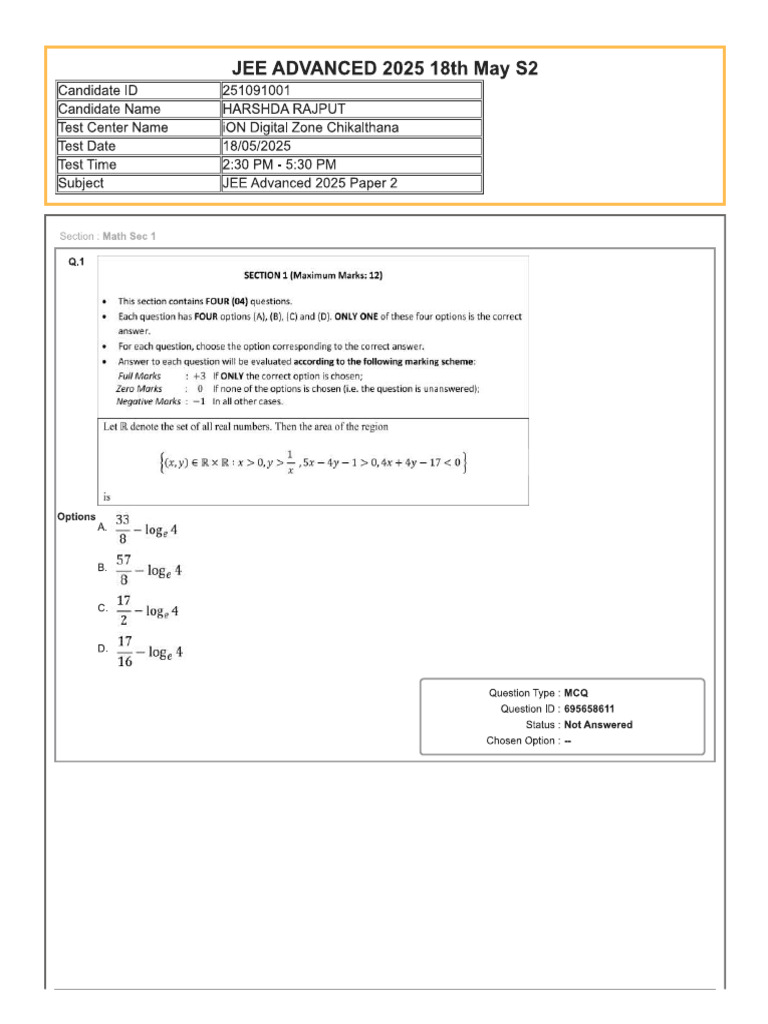 Jee Advance Paper 2 | PDF