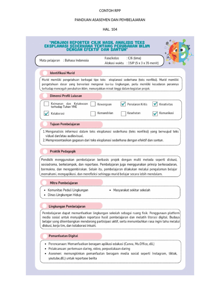 Contoh RPP | PDF