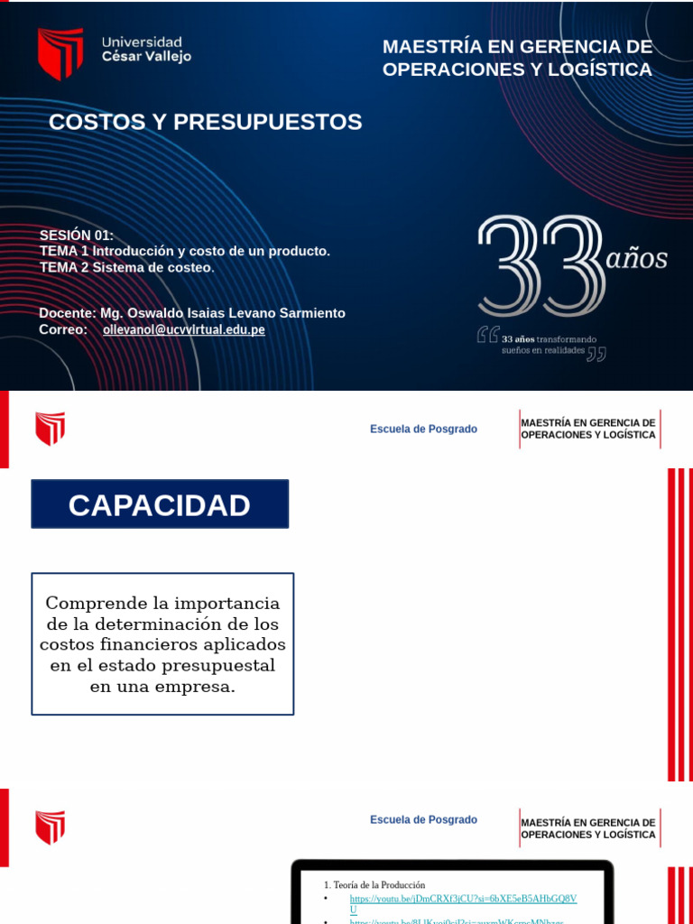 Costos y Presupuestos Sesion 1 | PDF | Presupuesto | Logística