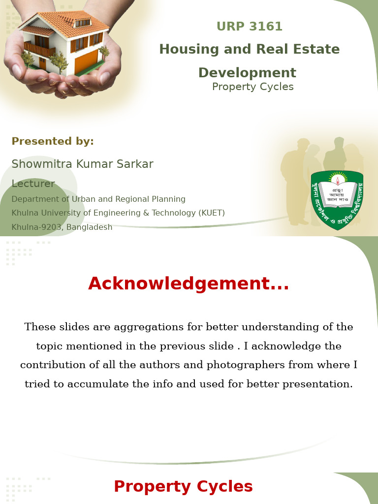 Lecture-04 (URP 3161 - Housing and Real Estate Development) by SKS ...