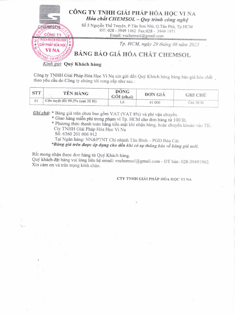 BG - Chemsol CTD Ethanol 99.5% CAN 30L | PDF