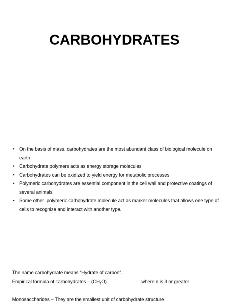 Understanding Carbohydrates: Structure & Types | PDF | Carbohydrates ...