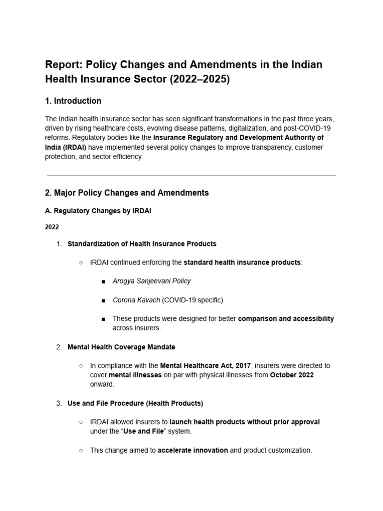 Indian Health Insurance Reforms 2022-2025 | PDF | Insurance | Health Care