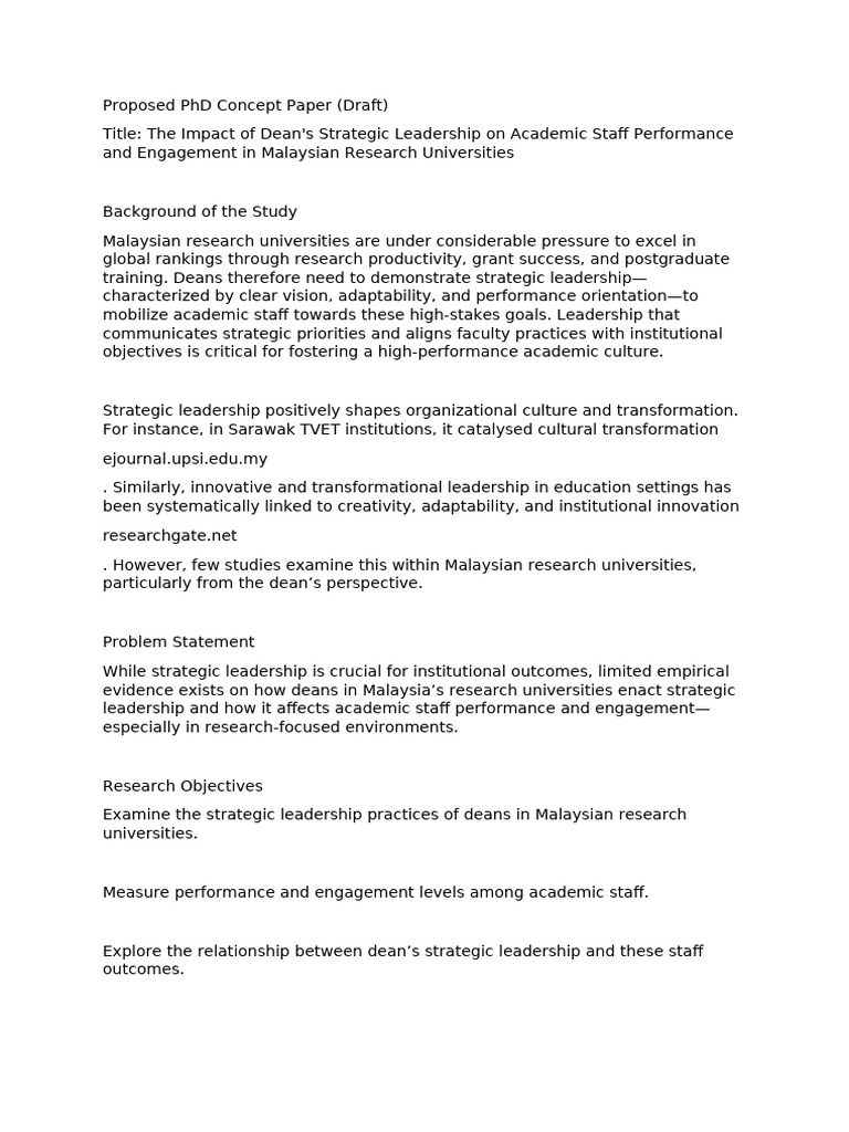 Dean Leadership Impact on Academic Performance | PDF | Leadership ...