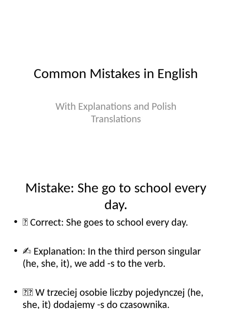 Common English Mistakes Explained | PDF | Syntactic Relationships ...