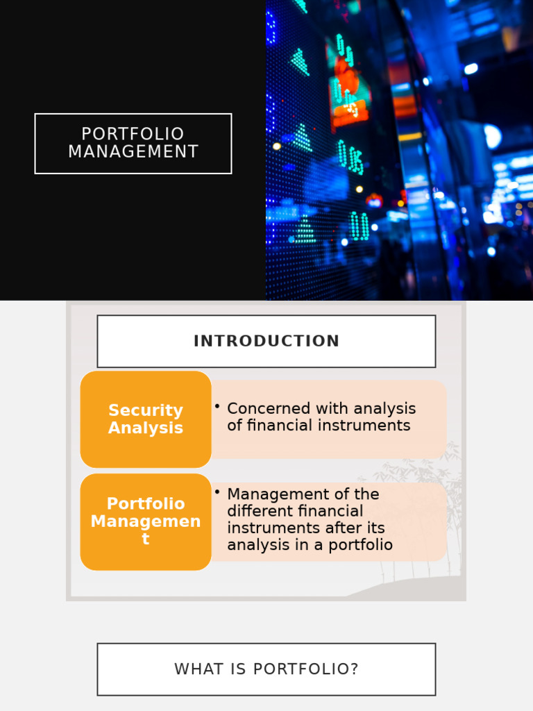 Comprehensive Guide to Portfolio Management | PDF | Modern Portfolio ...
