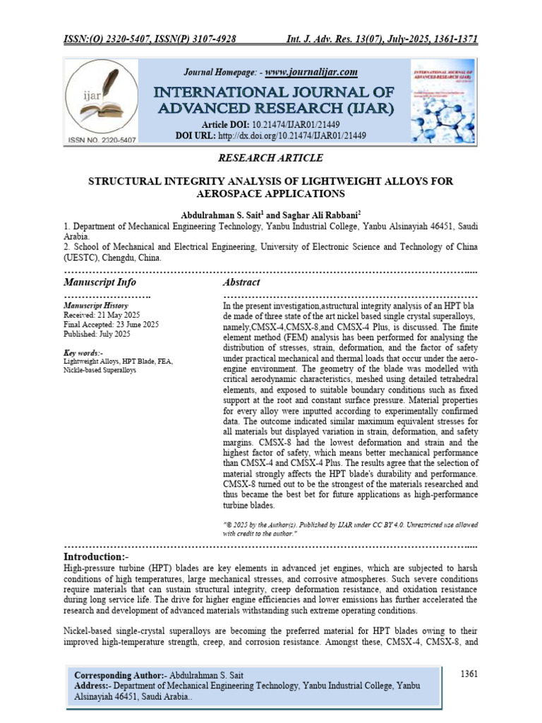 Structural Integrity of Aerospace Alloys | PDF | Deformation ...