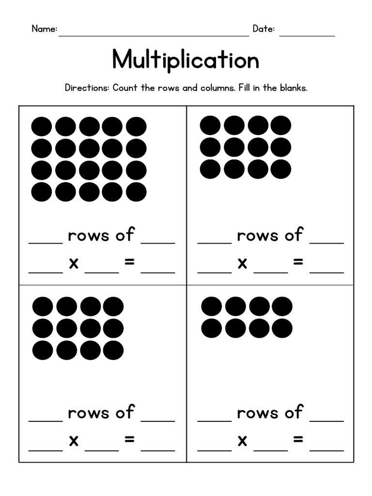 Multiplication: Rows of Rows of | PDF