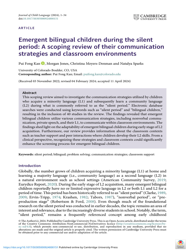 Bilingual Children's Communication Strategies | PDF | Second Language ...