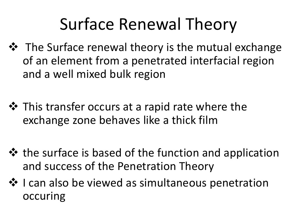 Surface Renewal Theory