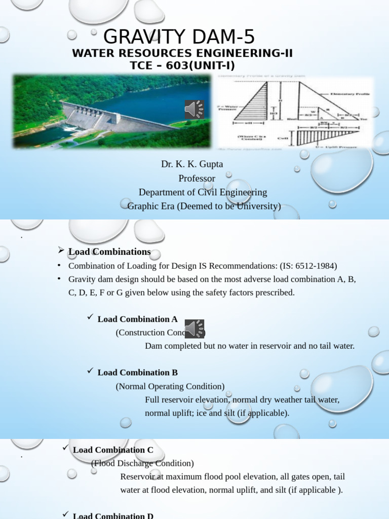 Gravity Dam Design Load Combinations | PDF | Stress (Mechanics) | Dam
