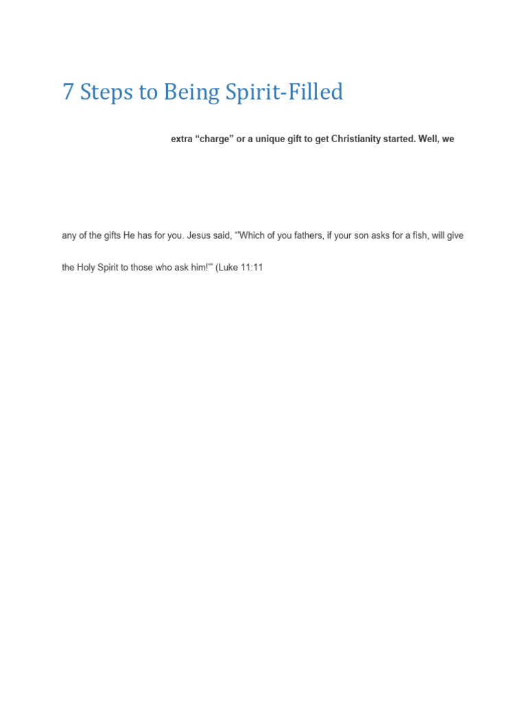 7 Steps to Receive the Holy Spirit | PDF | Baptism With The Holy Spirit ...