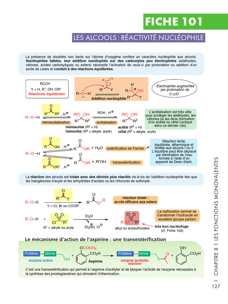 Mécanisme d'acétalisation des alcools | PDF | Ester | Cétone