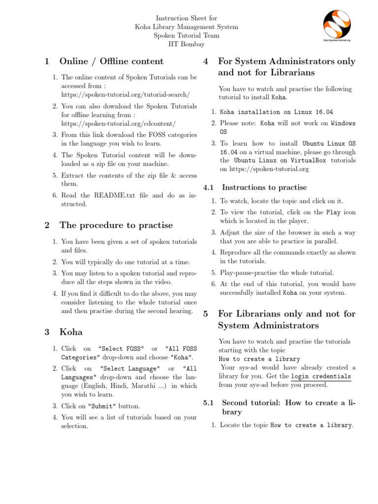 Koha Library Management System Guide | PDF | Operating System Families ...
