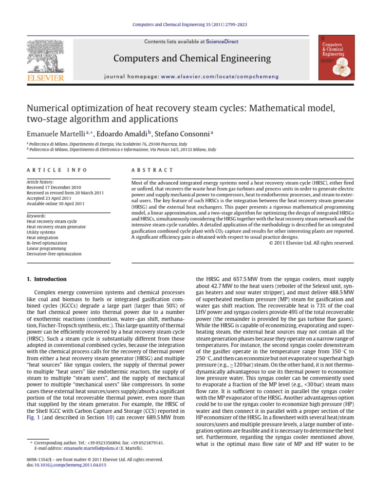 Optimization of Heat Recovery Cycles | PDF | Steam | Gasification