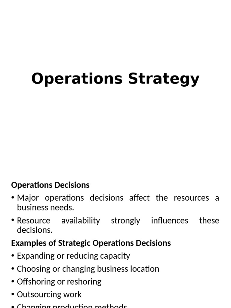 9.3 Operations Strategy | PDF | Lean Manufacturing | Automation