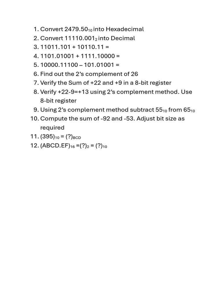 Number System Conversions and Operations | PDF