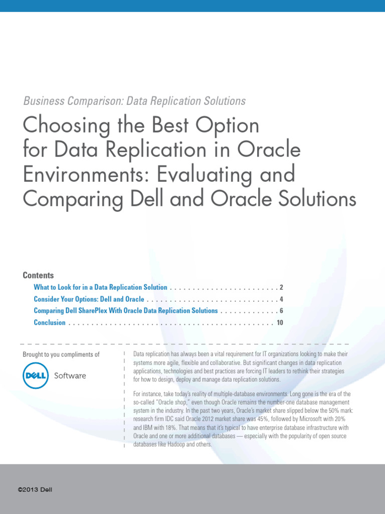 Choosing The Best Option For Data Replication in Oracle Environments ...