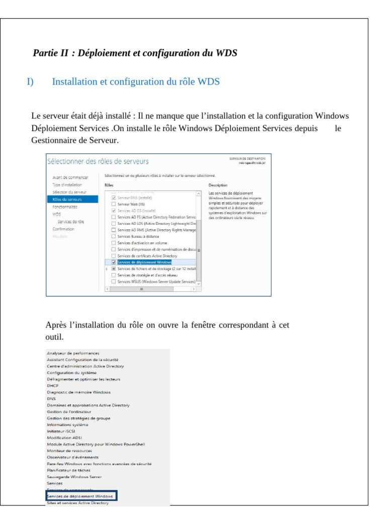 Configuration et déploiement WDS Windows | PDF | Serveur (Informatique ...