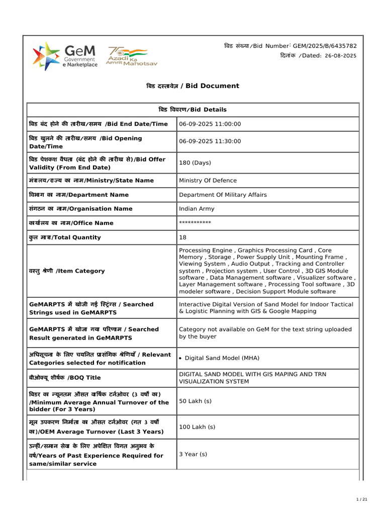 GeM Bidding 8069882 | PDF | Specification (Technical Standard ...
