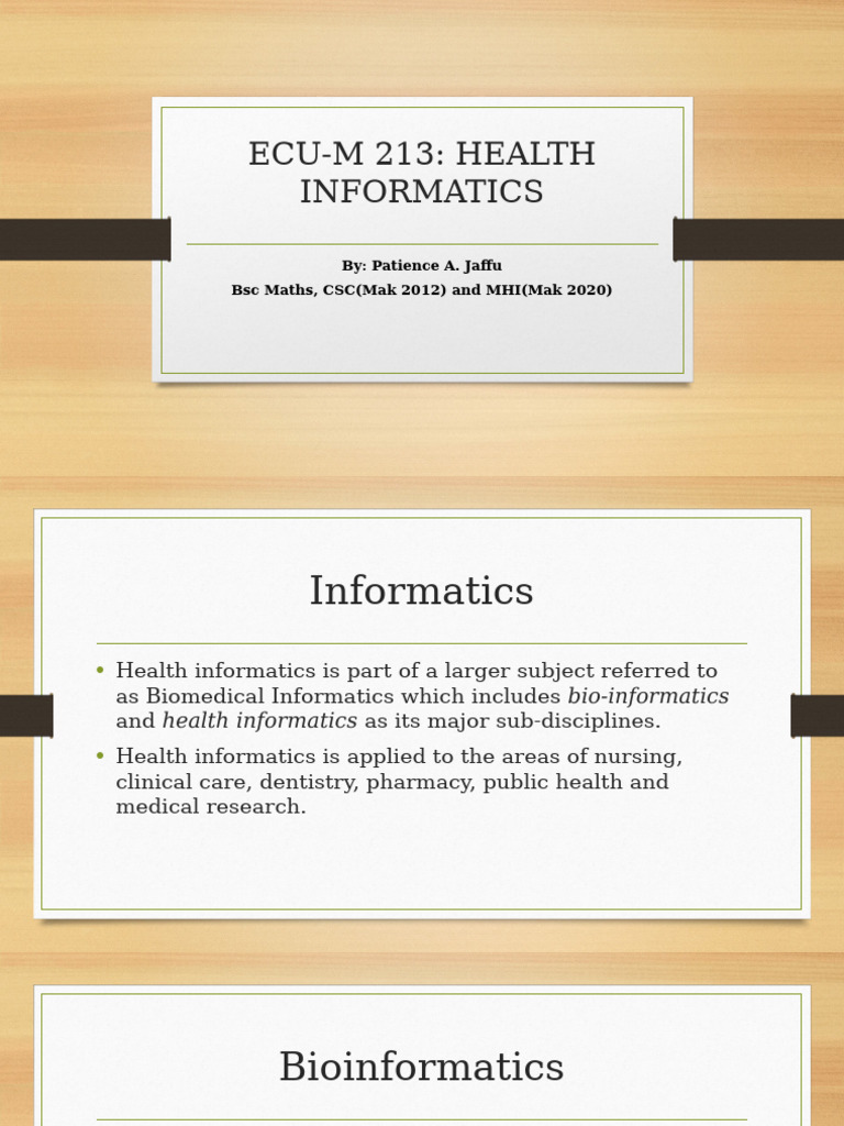 Lecture1introductiontohealthinformatics 240324181941 9e673c07 | PDF ...